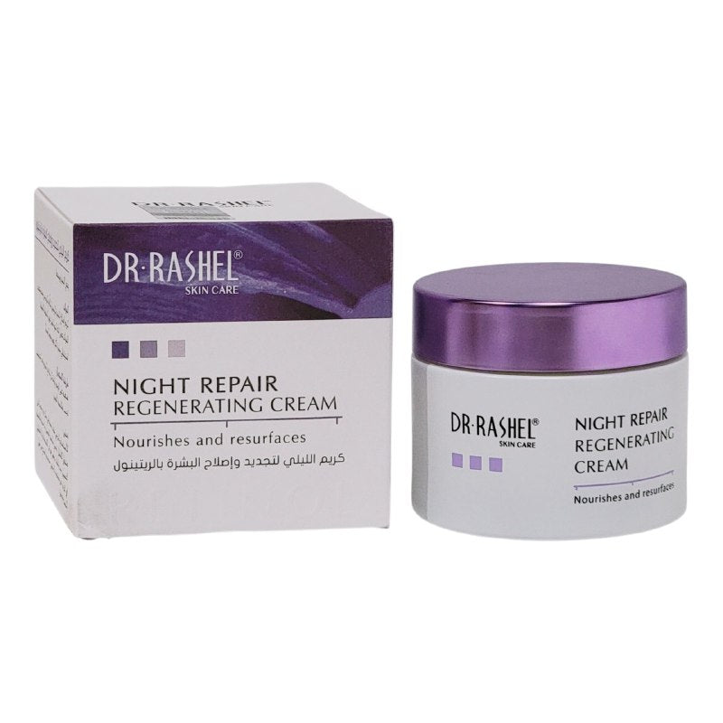 CREMA FACIAL DE NOCHE CON RETINOL REJUVENECEDORA 50G, TRABAJA INTENSAMENTE DURANTE LA NOCHE PARA REDUCIR LINEAS FINAS Y ARRUGAS, DEJANDO LA PIEL SUAVE Y RADIANTE DR RASHEL