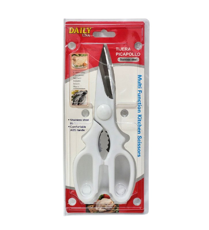 TIJERAS DE COCINA PICAPOLLO DE ACERO INOXIDABLE DE ALTA CALIDAD DAILY USA, 3 COLORES