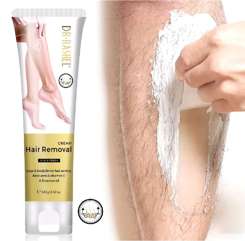 CREMA CORPORAL DEPILADORA DE ACCION RAPIDA CON ALOE VERA VITAMINA E Y ACEITE ESENCIAL DR RASHEL 100G