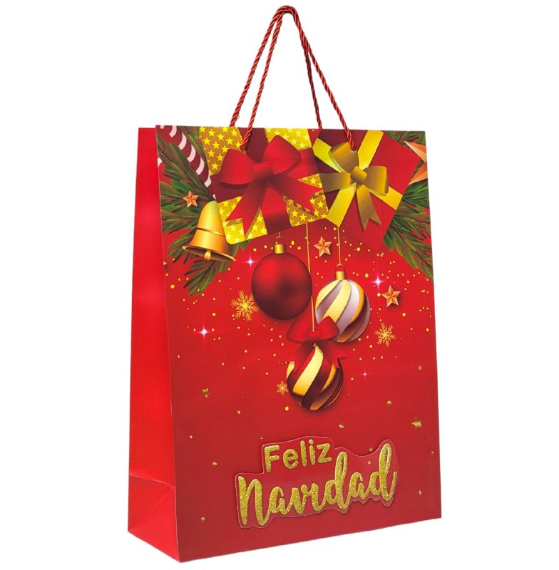 BOLSA DE REGALO NAVIDEÑA GRANDE 30X40X12CM