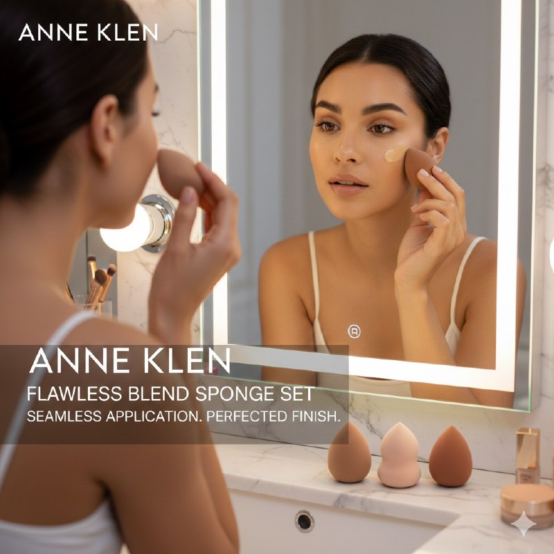ESPONJAS DE MAQUILLAJE EN SET DE 4 PIEZAS PARA DIFUMNINAR UNIFORME ANNE KLEIN