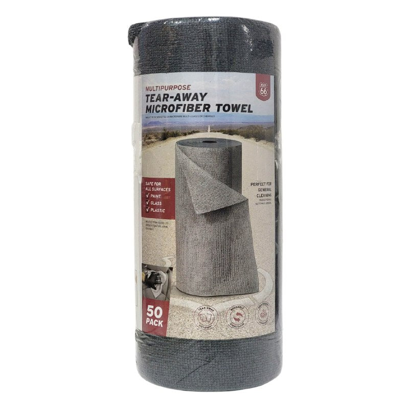 TRAPO DE MICROFIBRA MULTIUSOS EN PAQUETE DE 50 PIEZAS ROUTE 66 28X28CM