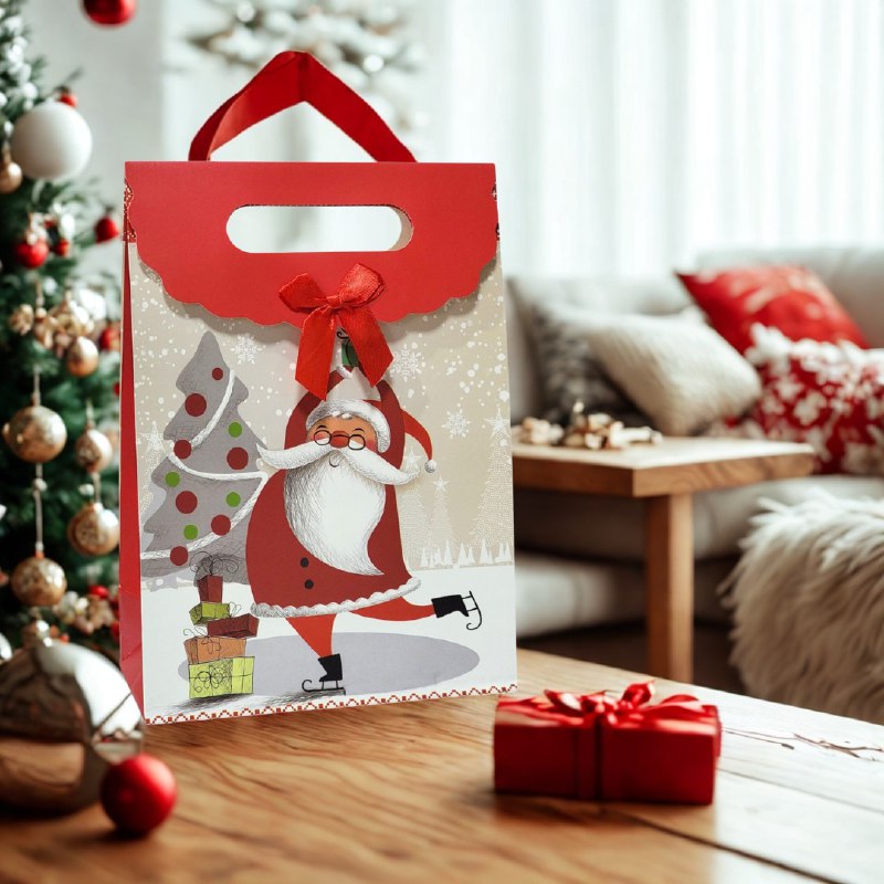 BOLSA DE REGALO NAVIDEÑA MEDIANO 27X19CM