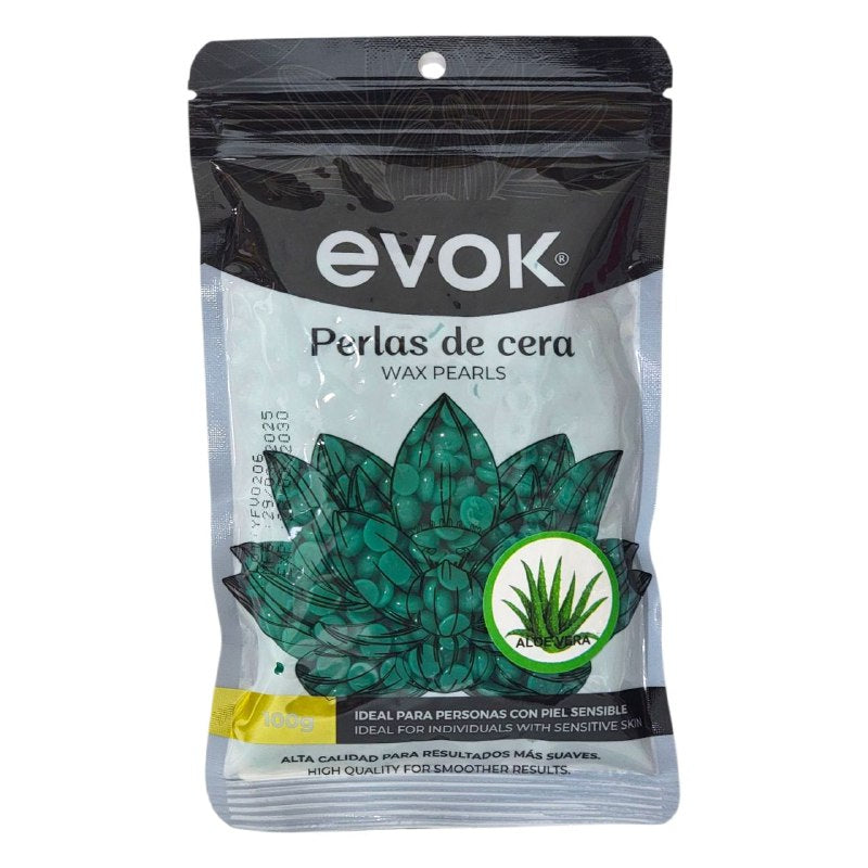 CERA PARA DEPILAR EN PERLAS DE ALTA CALIDAD SUAVES EVOK 100G