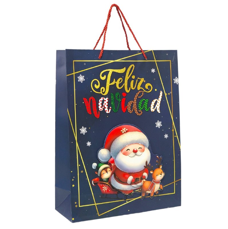 BOLSA DE REGALO NAVIDEÑA GRANDE 30X40X12CM