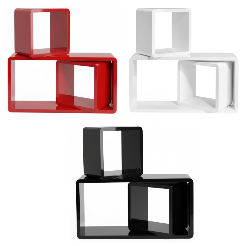 ESTANTERIAS MODULARES PARA PARED DE ALTO BRILLO ELEGANTE DE PLASTICO 21.3X40CM