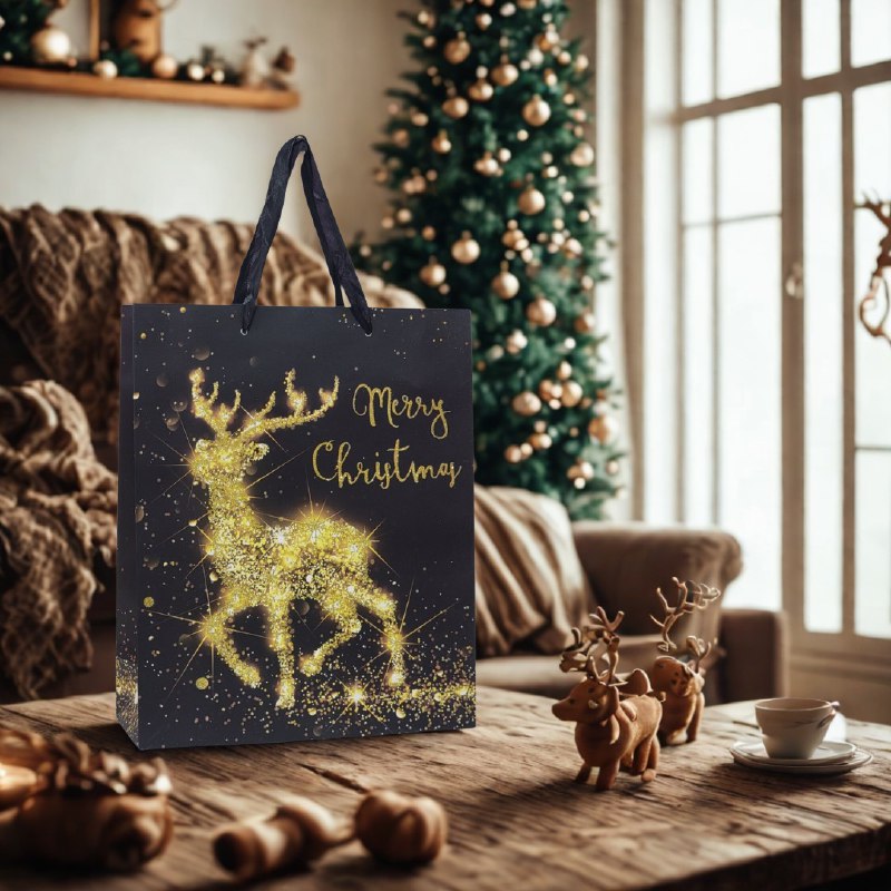 BOLSA DE REGALO NAVIDEÑA GRANDE 40X30X12CM
