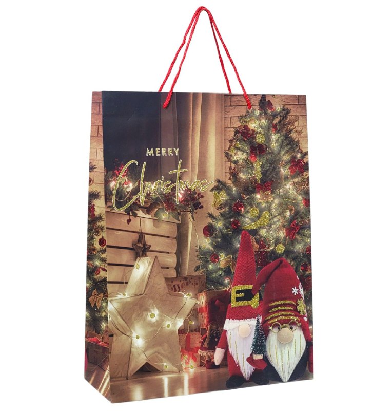 BOLSA DE REGALO NAVIDEÑA GRANDE 30X40X12CM