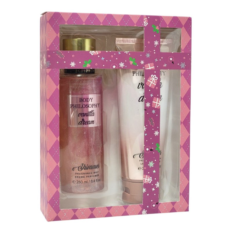 SET BODY PHILOSOPHY NAVIDEÑO VAINILLA DE ENSUEÑO SPLASH 250ML, CREMA CORPORAL 236ML (M)