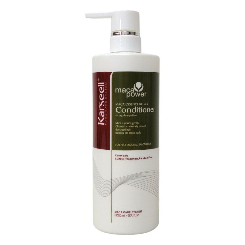 ACONDICIONADOR PARA EL CABELLO, REVITALIZA Y REPARA EL CABELLO DAÑADO POR CALOR O TRATAMIENTO DE COLOR, DEJANDOLO SUAVE Y BRILLANTE KARSEELL MACA ESSENCE 800ML