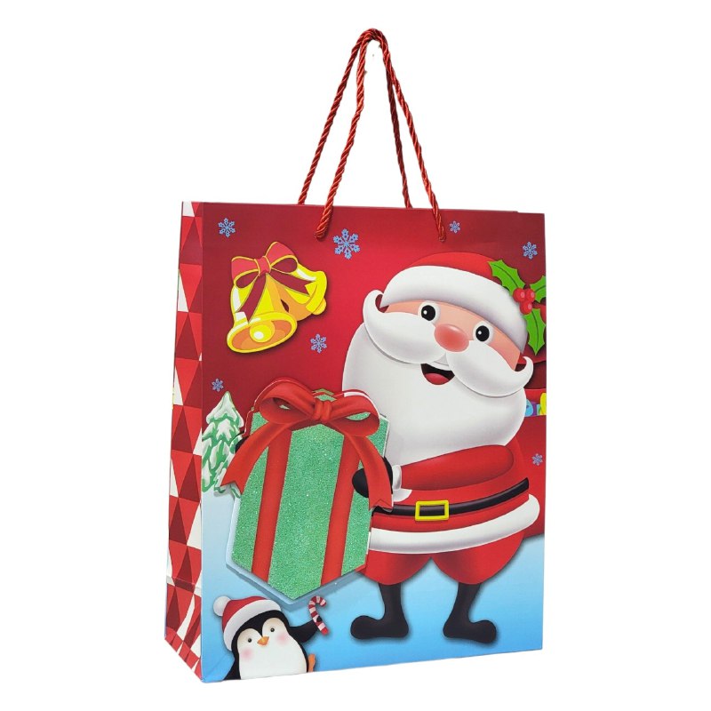 BOLSA DE REGALO NAVIDEÑA MEDIANA 26X32X10CM