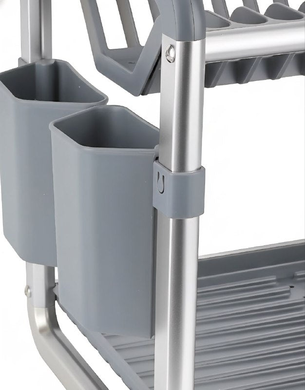 ESTANTE ORGANIZADOR Y ESCURRIDOR DE COCINA DE 2 NIVELES CON BANDEJAS DE DRENAJE EXTRAIBLES 60.9X26.7X34.2CM DISH RACK