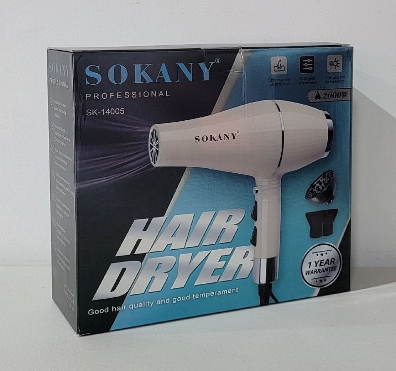 SECADORA DE CABELLO PROFESIONAL SK-14005, 2000W, SOKANY