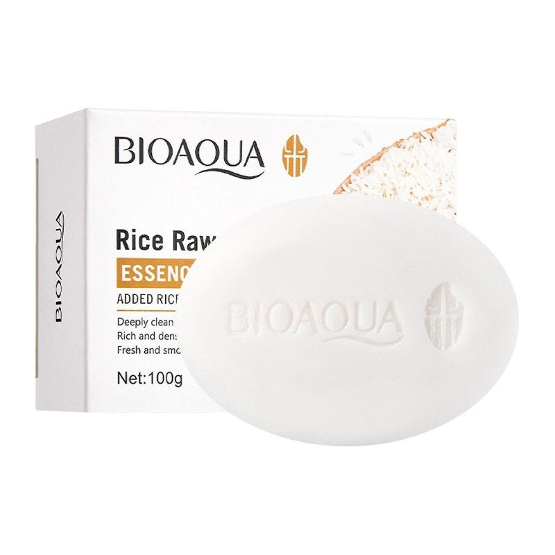 JABON FACIAL EN BARRA DE ESENCIA DE PULPA CRUDA DE ARROZ DA FRESCOR Y SUAVIDAD BIOAQUA 100G