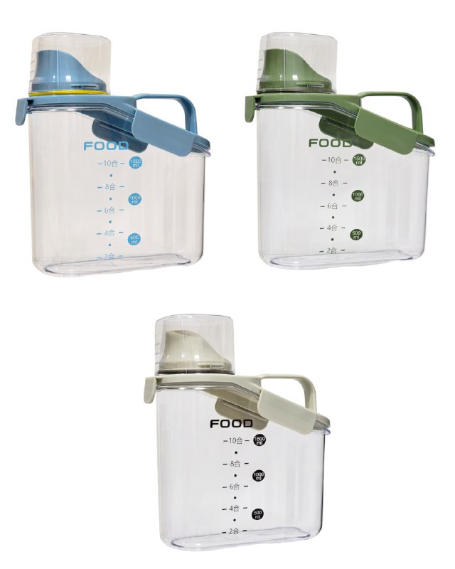 ALMACENADOR DISPENSADOR DE ALIMENTOS CEREALES O GRANOS DE 1500ML, IDEAL PARA MANTENER TUS ALIMENTOS FRESCOS Y BIEN ORGANIZADOS 3 COLORES