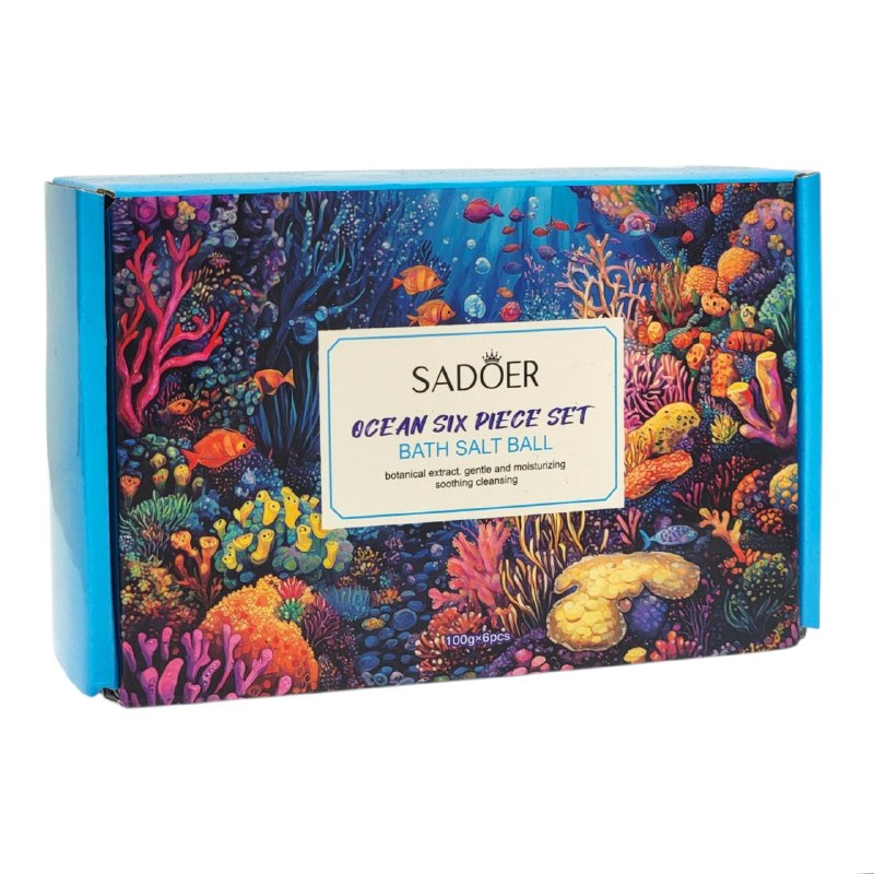 SET DE BOMBAS DE SAL DE BAÑO CON 6 FRAGANCIAS 6PCS SADOER 100GX6