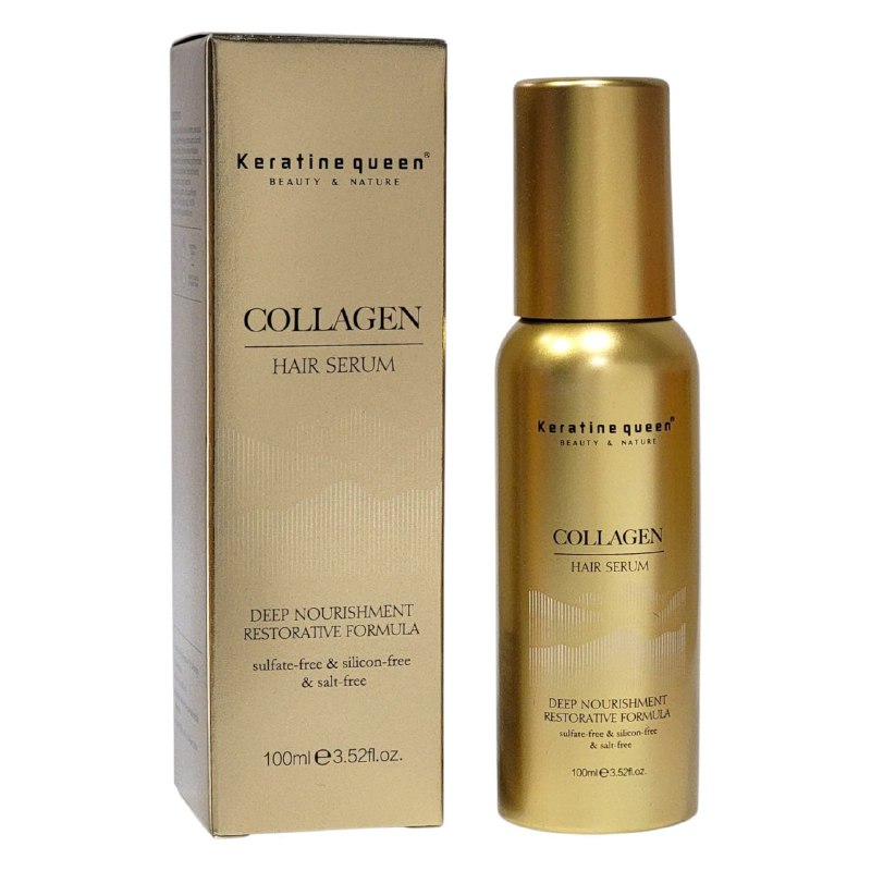 ACEITE PARA EL CABELLO SUERO CAPILAR DE COLAGENO, FORMULA RESTAURADORA, NUTRICION PROFUNDA KERATINE QUEEN 100ML