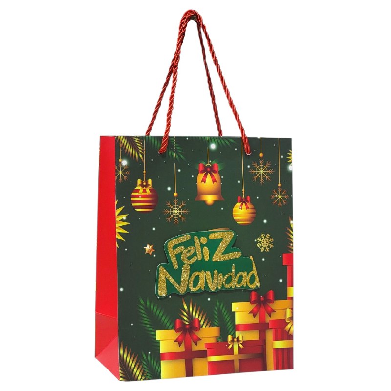 BOLSA DE REGALO NAVIDEÑA PAQUEÑA 18X23X10CM