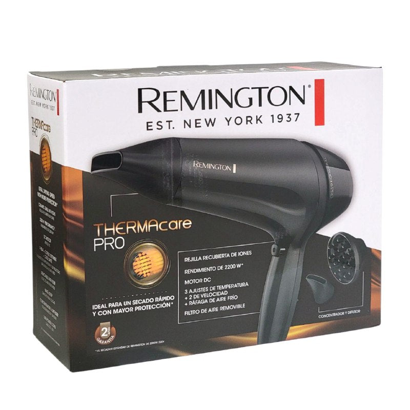 SECADORA PARA EL CABELLO DE SECADO RAPIDO Y MAYOR PROTECCION DE 2200W Y AJUSTE DE TEMPERATURA REMINGTON