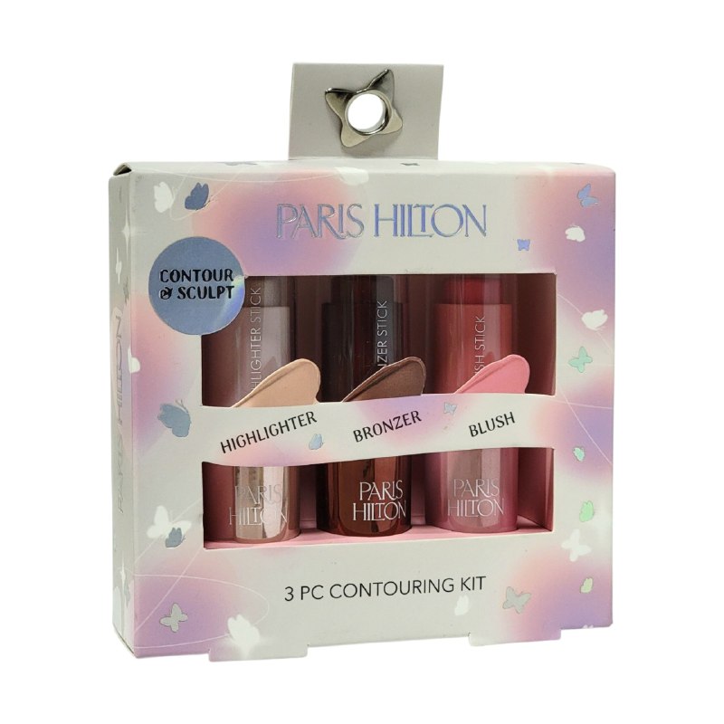 CONTORNO DE MAQUILLAJE EN SET DE 3 PIEZAS, QUE ILUMINA LOS PUNTOS DEL ROSTRO CON ACABADO NATURAL PARIS HILTON 6.5GX3