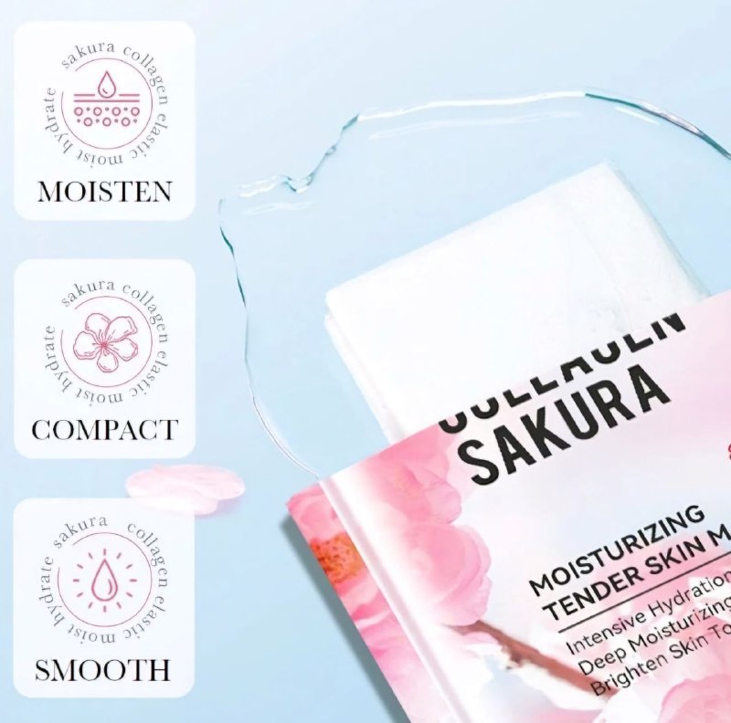 MASCARILLA FACIAL DE TELA HIDRATANTE CON EXTRACTO DE FLOR DE CEREZO Y COLAGENO SADOER 25G