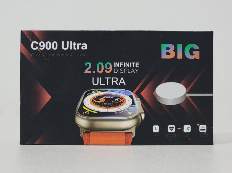 SMARTWATCH RELOJ INTELIGENTE PANTALLA 2.09 PULGADAS INFINITA ULTRA IOS Y ANDROID C900 ULTRA