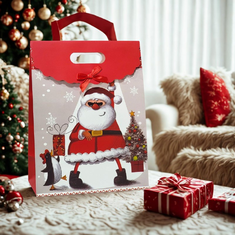 BOLSA DE REGALO NAVIDEÑA GRANDE 37X28CM