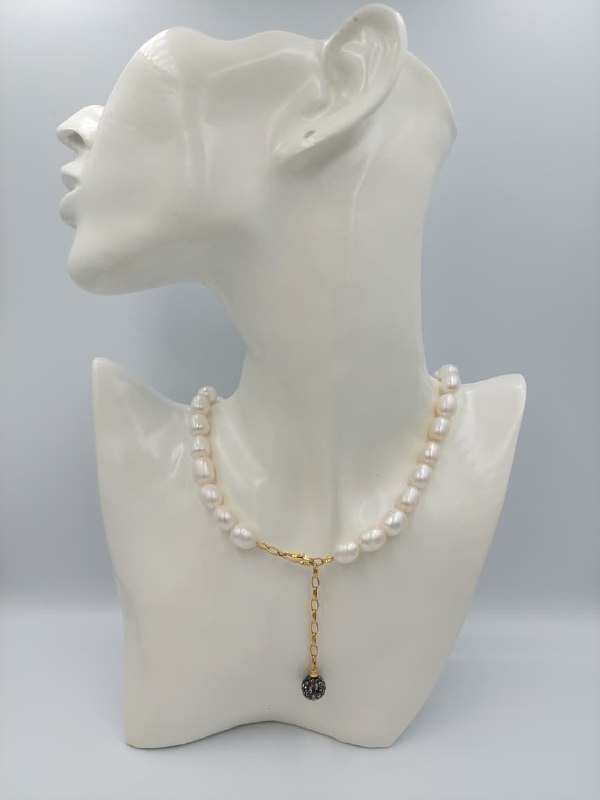 COLLAR DE JOYERIA ARTESANAL DE PLATA 9.25 DE PERLA DE RÍO ALECOLL005