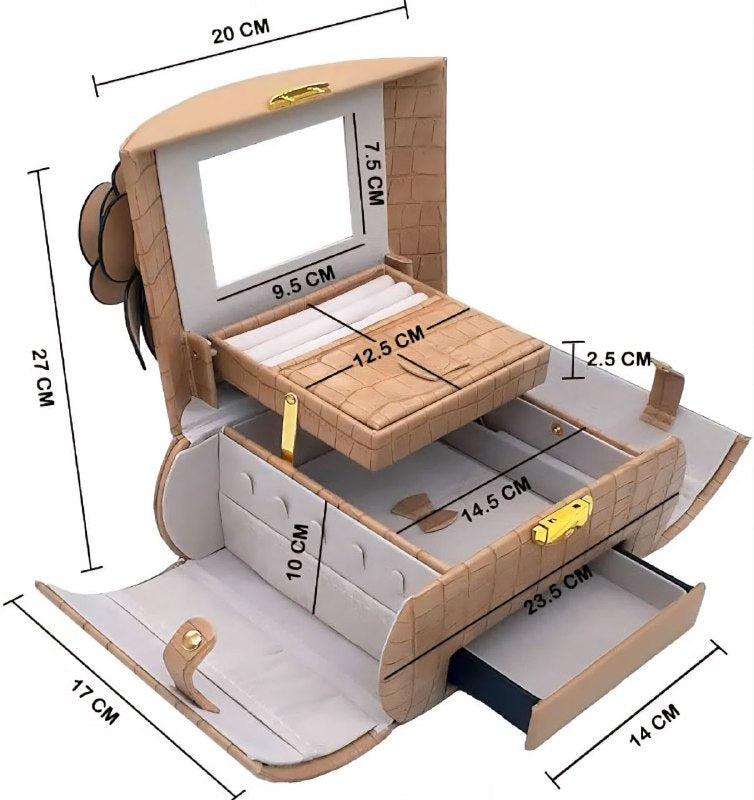 ORGANIZADOR JOYERO ELEGANTE PORTATIL, CAJA DE ALMACENAMIENTO DE JOYAS, FACIL DE TRANSPORTAR