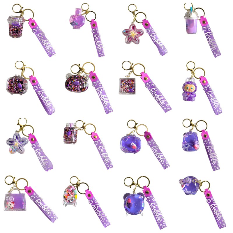 LLAVEROS DE ARENA MOVEDIZA LIQUIDA, 16 ESTILOS DISPONIBLES