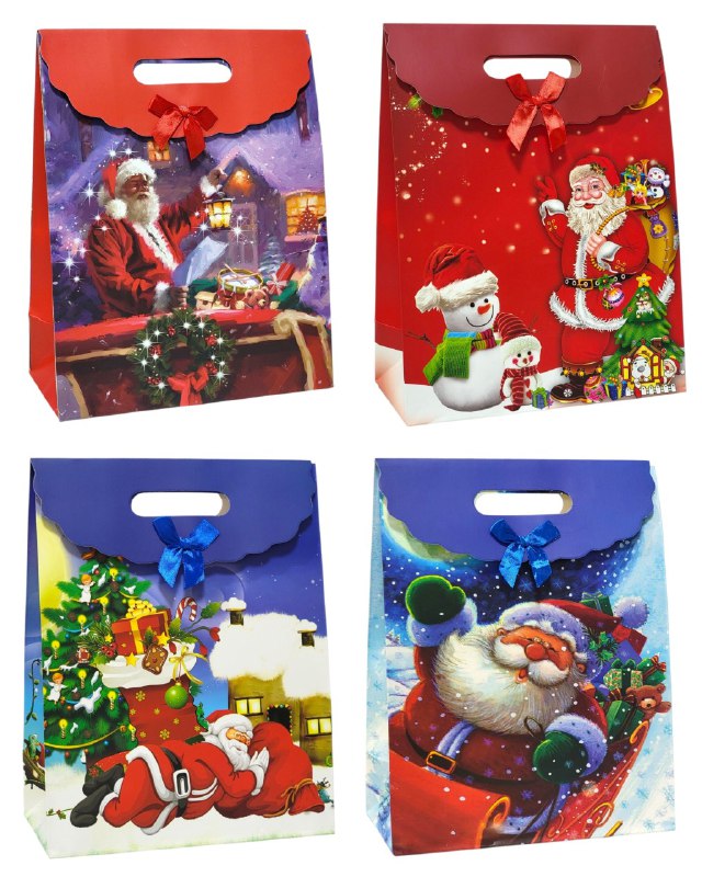 BOLSA DE REGALO NAVIDEÑA GRANDE 32X24CM
