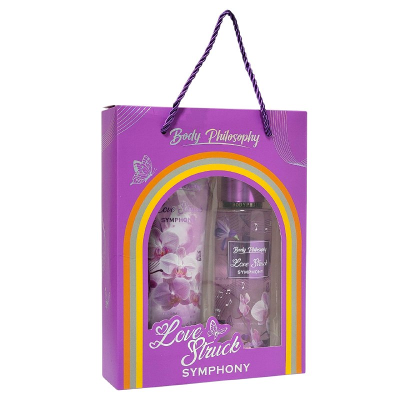 SET BODY PHILOSOPHY LOVE STRUCK SYMPHONY SPLASH 250ML, CREMA CORPORAL 236ML (M)