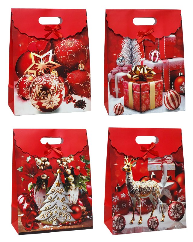 BOLSA DE REGALO NAVIDEÑA EXTRA GRANDE 37X28CM