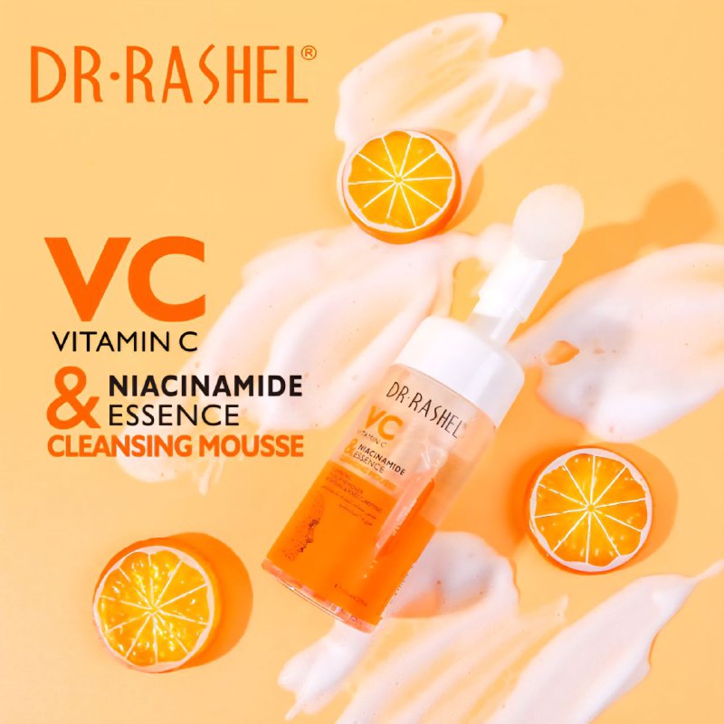 LIMPIADOR FACIAL, MOUSE LIMPIADOR DE ESENCIA DE VITAMINA C Y NIACINAMIDA, DESMAQUILLANTE, ILUMINADOR Y ACLARADOR DE POROS DR RASHEL 125ML
