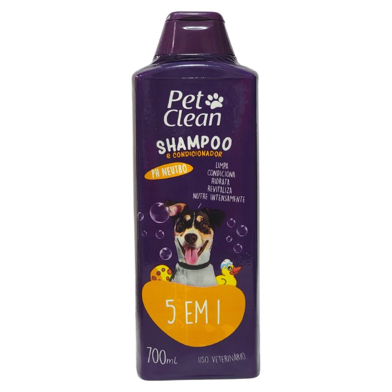 SHAMPOO Y ACONDICIONADOR PARA PERROS, MASCOTAS 5X1 LIMPIA Y PERFUMA PET CLEAN 700ML