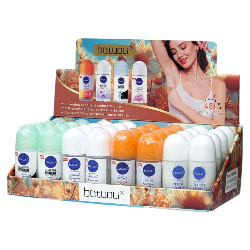 DESODORANTE PARA MUJERES ANTITRANSPIRANTE EN ROLL-ON 50ML, DUPE DE NIVEA, CON ESENCIA DE LECHE QUE REPONE, PROTEGE Y EMBELLECE LA PIEL DE LAS AXILAS, EFECTO HIDRATANTE DURADERO 48H BATOULI