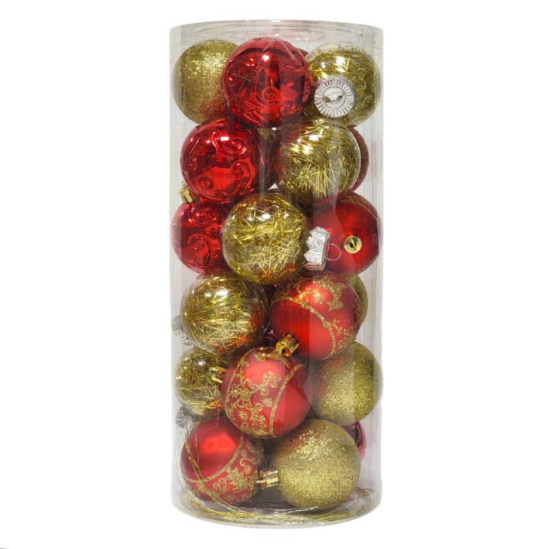 DECORACION ADORNO NAVIDEÑO PAQUETE DE 24 BOLAS DECORATIVAS,6 CM 42X70X64 IDEALES PARA DARLE UN TOQUE UNICO A TU ARBOL DE NAVIDAD