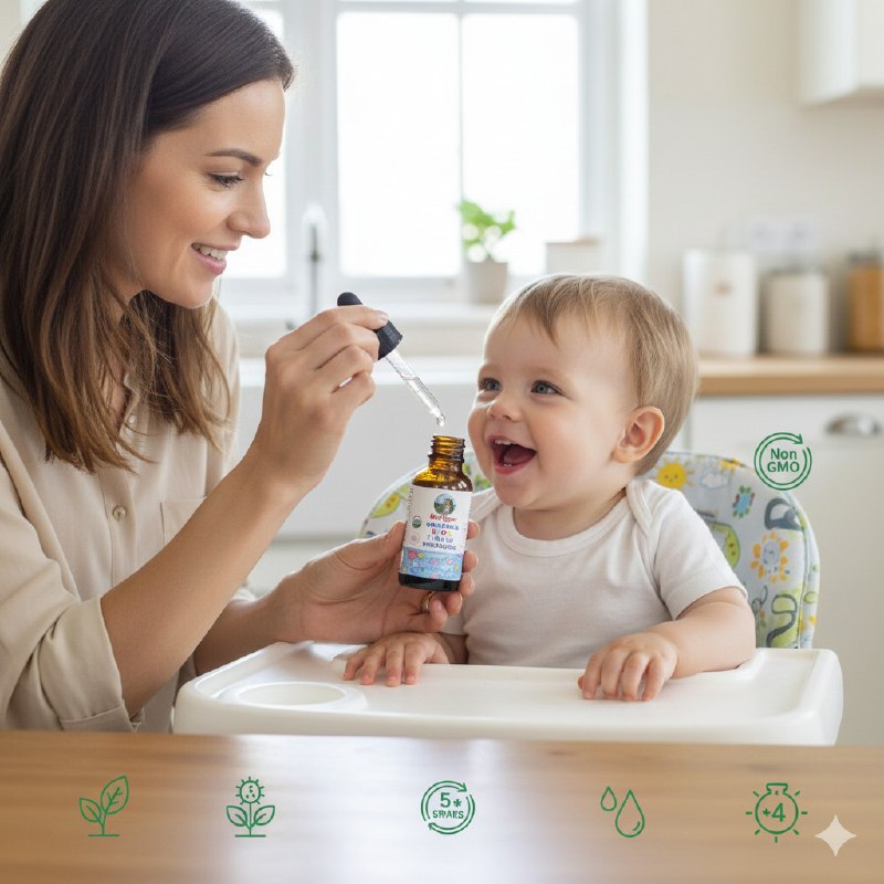 VITAMINAS EN LIQUIDO ORGANICO PARA NIÑOS 4+ PARA SALUD INTESTINAL E INMUNOLOGICA MARY RUTHS 30ML