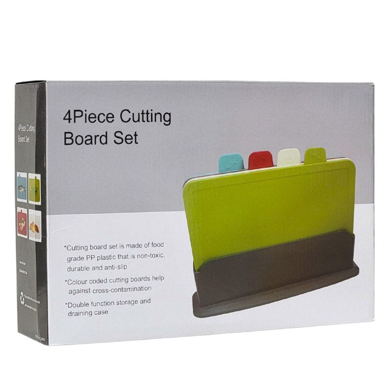 TABLAS DE PICAR, JUEGO DE TABLAS DE CORTAR DE 4 PIEZAS, DE PLASTICO DE GRADO ALIMENTICIO NO TOXICO, DURADERO Y ANTIDESLIZANTE, DRENAJE DOBLE FUNCION tabla