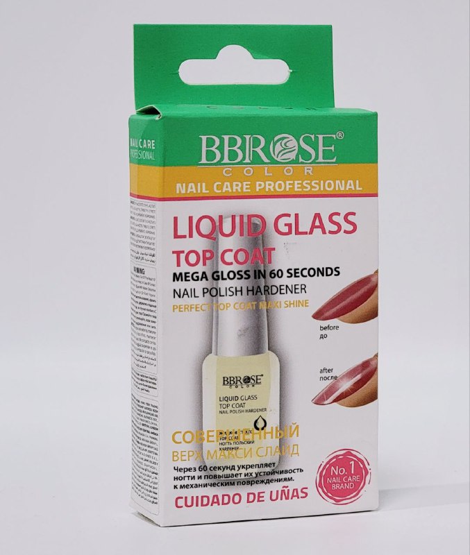 ESMALTE DE UÑAS ENDURECEDOR DE ESMALTE CON MEGA BRILLO EN 60 SEGUNDOS, FORTALECE Y AUMENTA LA RESISTENCIA DE LAS UÑAS BBROSE 14ML