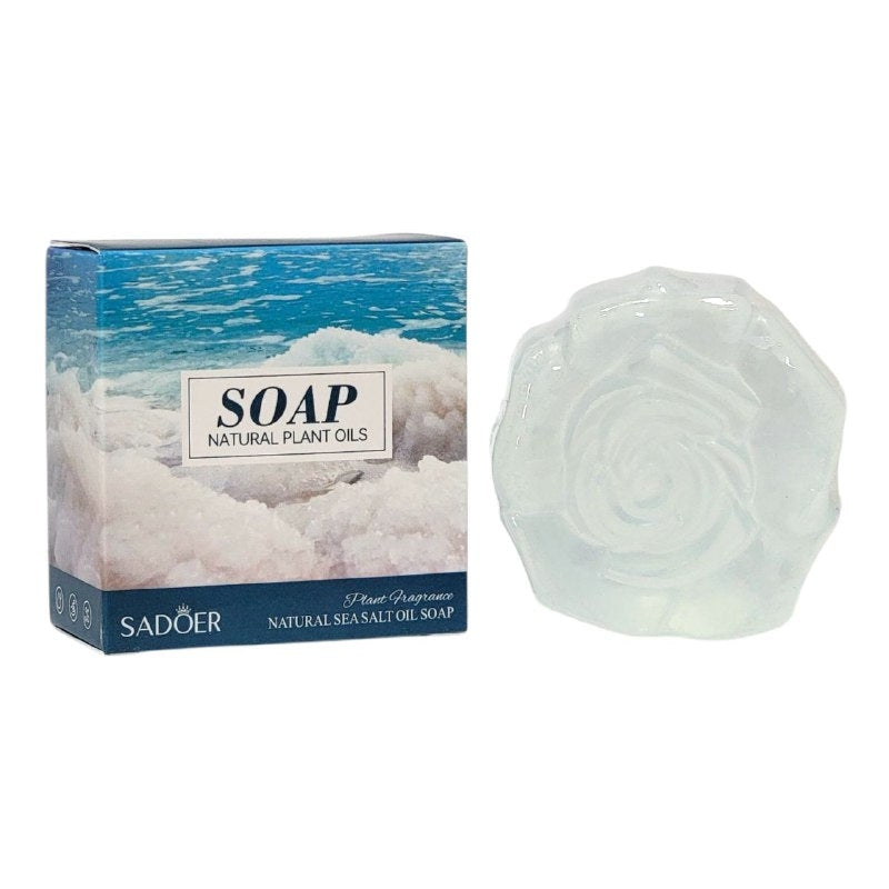 JABON CORPORAL EN BARRA AROMATICO DE ACEITE DE SAL MARINA NATURAL, ESPUMA RICA Y CREMOSA LIMPIA SUAVEMENTE LA PIEL DE LA SUCIEDAD Y GRASA, DEJANDO LA PIEL SUAVE TERSA Y LIMPIA SADOER 100G