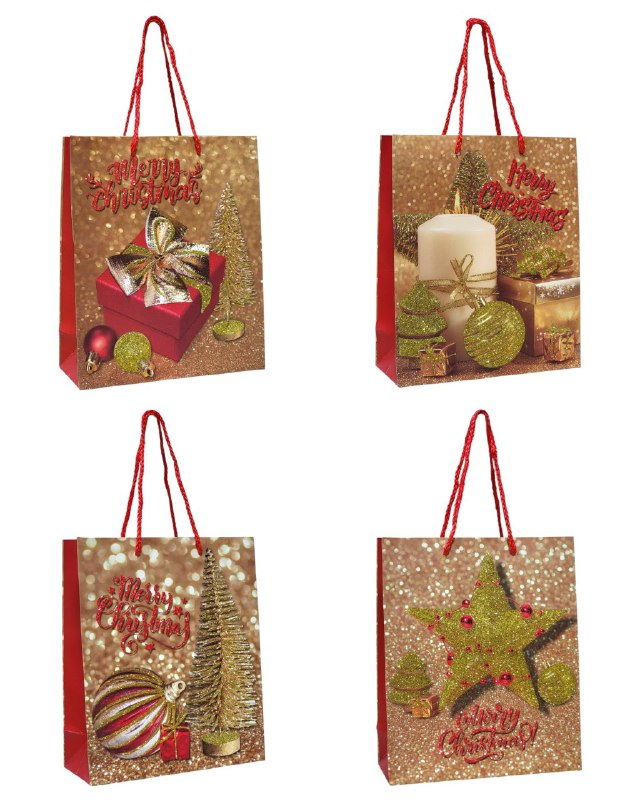 BOLSA DE REGALO NAVIDEÑA PEQUEÑA 19.5X23.5X8CM