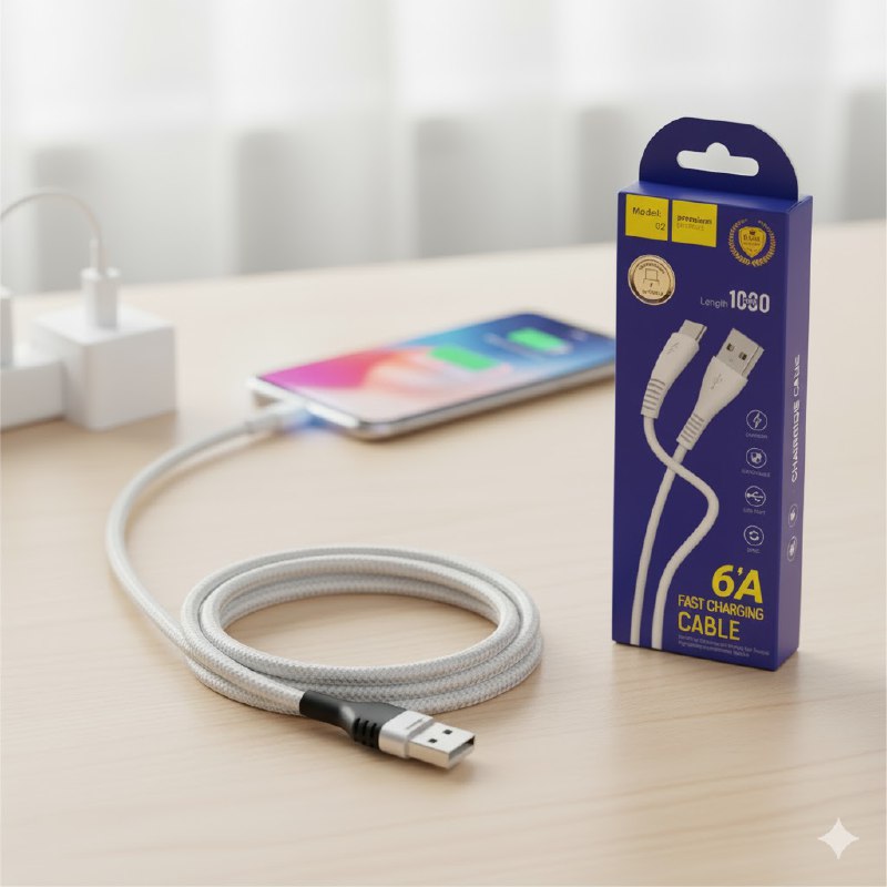 CABLE USB DE CARGA TIPO C, CARGA RAPIDA PREMIUM DE 1M DE LARGO Y CON CONTRANSMISION DE DATOS RAPIDA