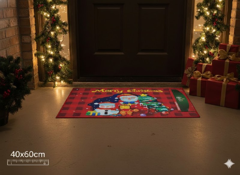 ALFOMBRAS DECORATIVAS NAVIDEÑAS PARA PISO ELEGANTES Y FESTIVAS 40X60CM, CREAN UNA ATMOSFERA MAGICA EN TU ENTRADA, COCINA O PASILLO BENELI HOME 8 ESTILOS