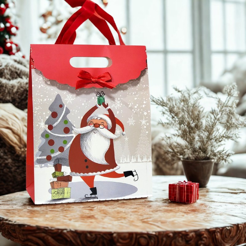 BOLSA DE REGALO NAVIDEÑA MEDIANA 31X24CM