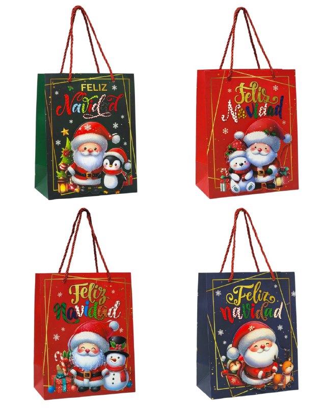 BOLSA DE REGALO NAVIDEÑA PAQUEÑA 18X23X10CM