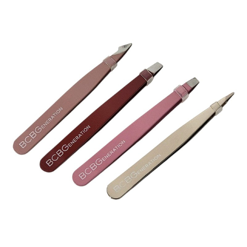 PINZAS DEPILADORAS PARA CEJAS Y PESTAÑAS EN SET DE 4 PIEZAS DE ACERO INOXIDABLE BCBGENERATION