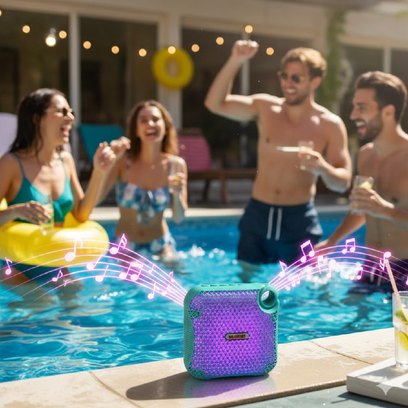 PARLANTE ALTAVOZ INALAMBRICO CON LUCES LED 11X11CM MOBILE SPEAKER MS-2227BT 8 COLORES