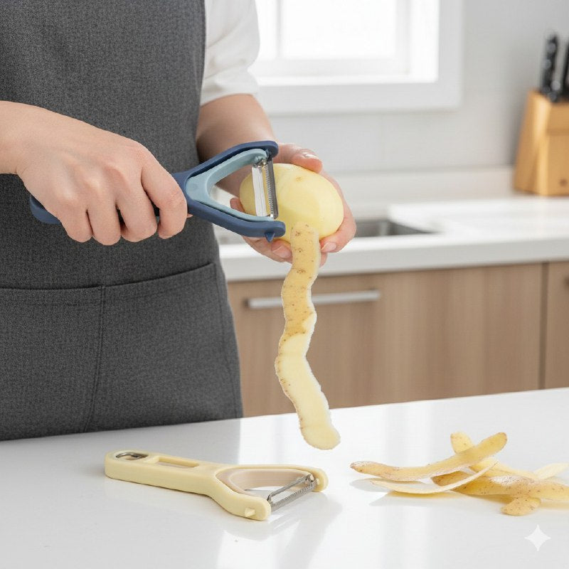 PELADOR DE VERDURAS DE ACERO INOXIDABLE DE ALTA CALIDAD LUCKY HOME 2 ESTILOS 8X17CM