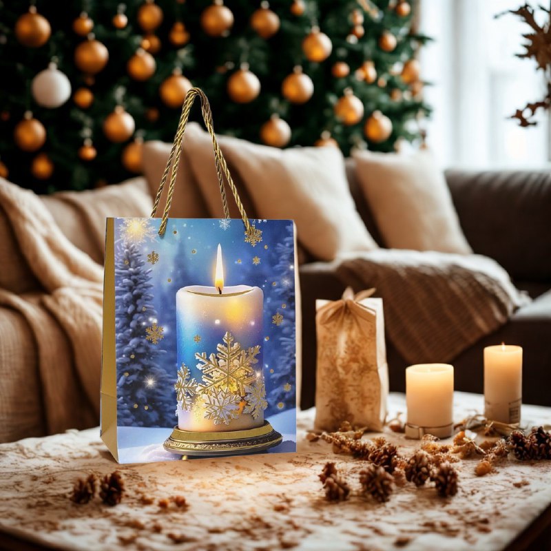 BOLSA DE REGALO NAVIDEÑA PAQUEÑA 18X23X10CM